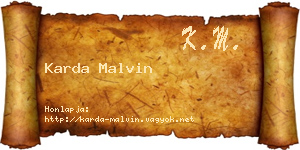 Karda Malvin névjegykártya